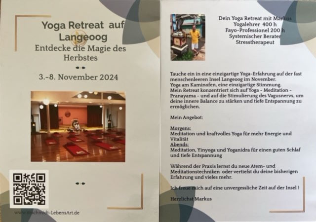 Yoga-Retreat vom 03.-08. November 2024